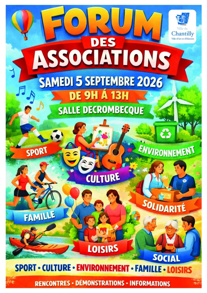 Affiche du forum des associations de Chantilly 2026