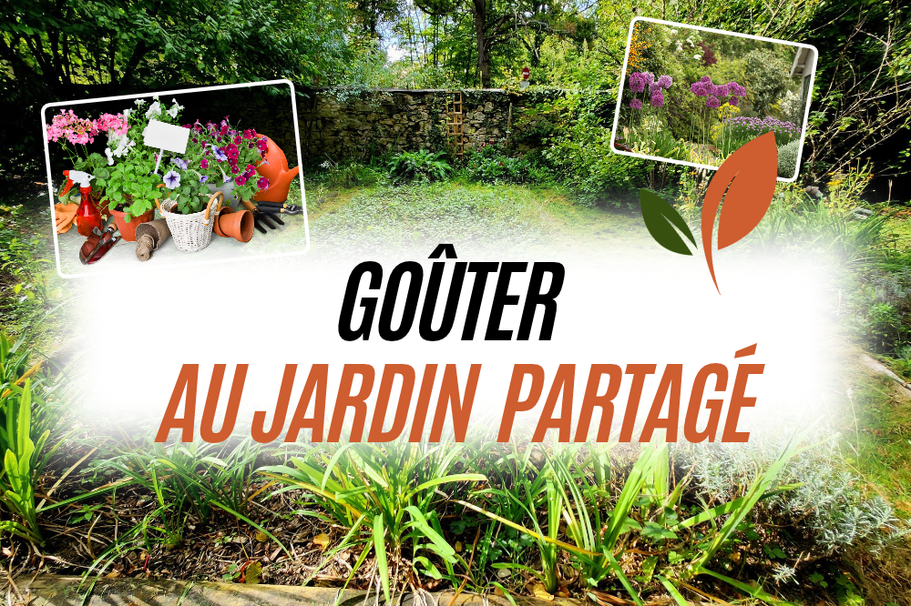 Affiche du goûter au jardin partagé, dimanche 25 octobre 2026